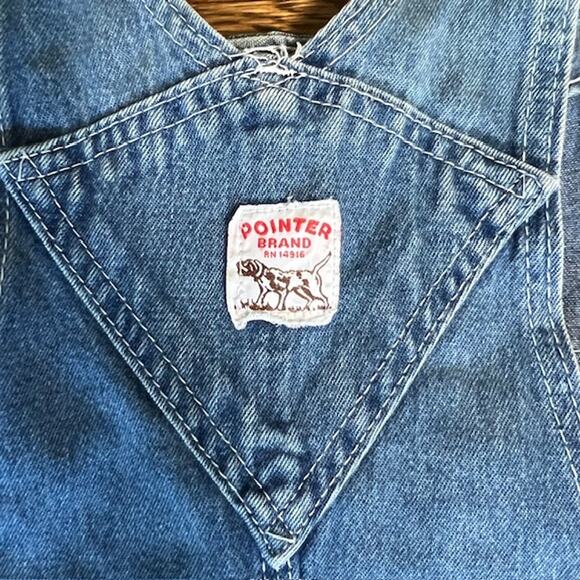 VTG Pointer Brand Denim Bib Overalls Womens XL (READ) Patchwork Western USA - Picture 13 of 16